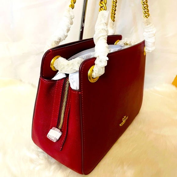 NWT Coach Deep Red Bryant Convertible Carryall  Satchel Shoulder Bag - Picture 12 of 15